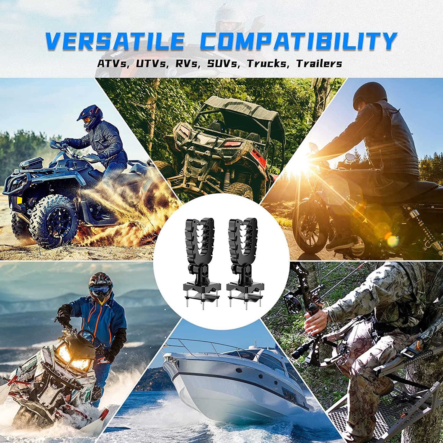 ATV Gun Holder Bow Rack Grips with Rubber Straps for Hunting - Image 6