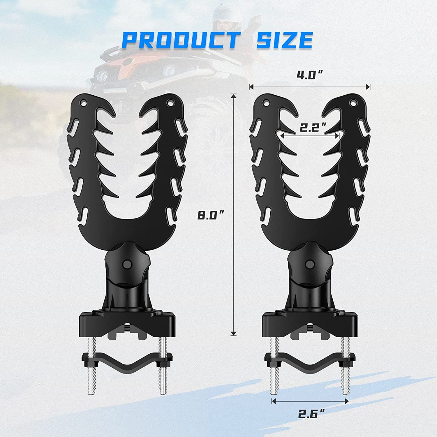 ATV Gun Holder Bow Rack Grips with Rubber Straps for Hunting - Image 7