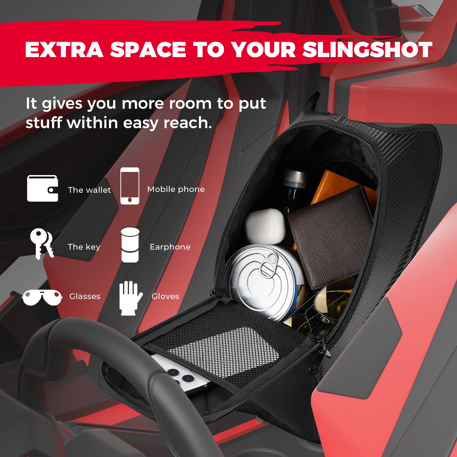 Half Cover Cockpit Cover & Center Console Bag for Slingshot - Image 6