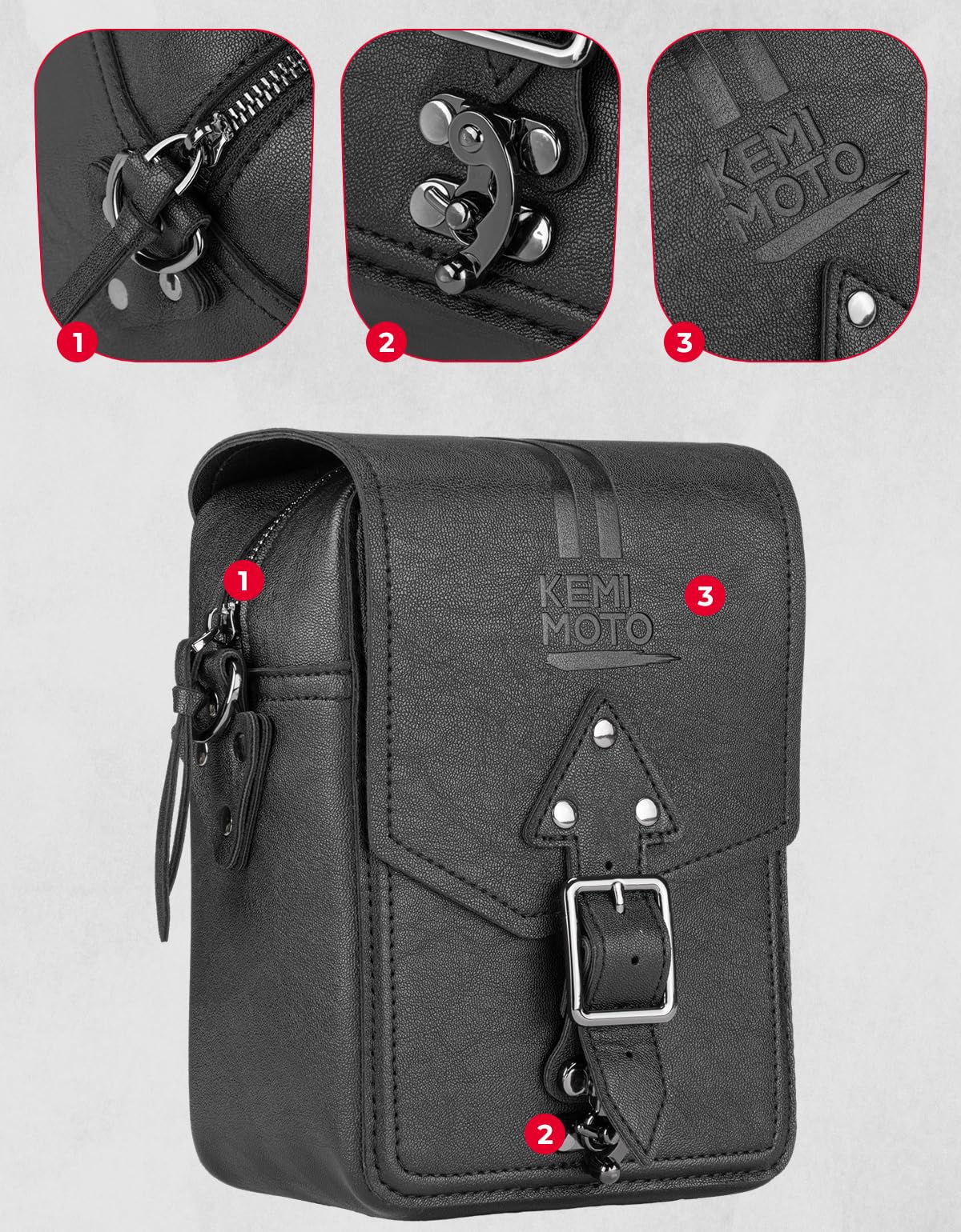 Handlebar T-Bar Bag for Cruiser Softail Dyna Sportsters - Image 2