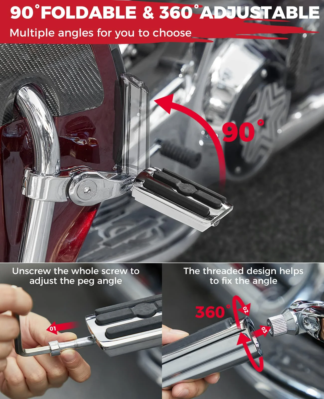 Motorcycle Highway Pegs Foot Rest for Road Glide Street Glide Electra - Image 5