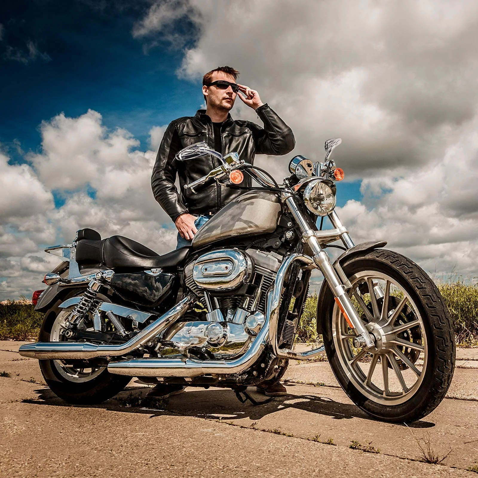 Long Stem Rear View Mirrors for Harley - Image 10