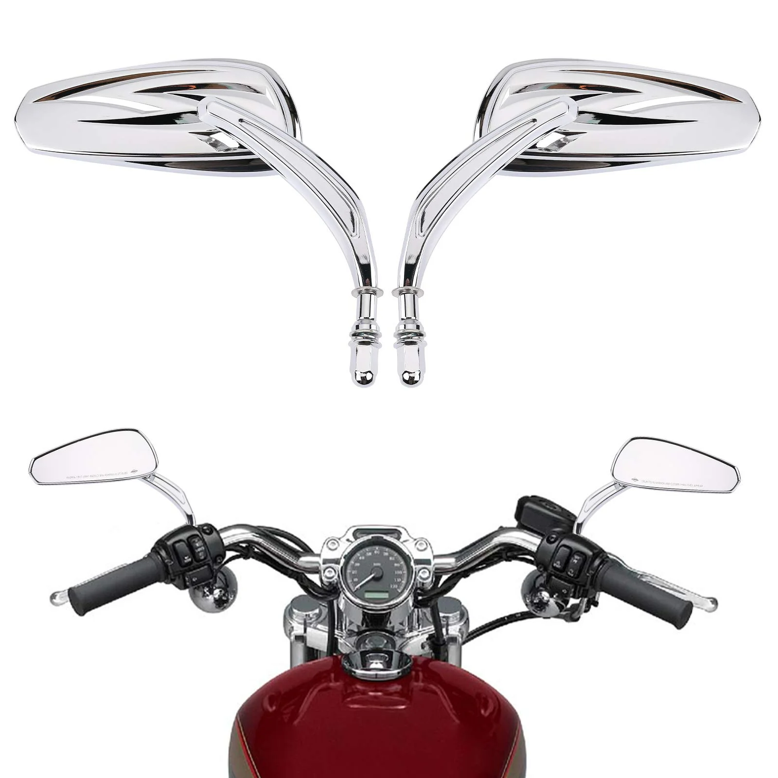 Long Stem Rear View Mirrors for Harley - Image 11