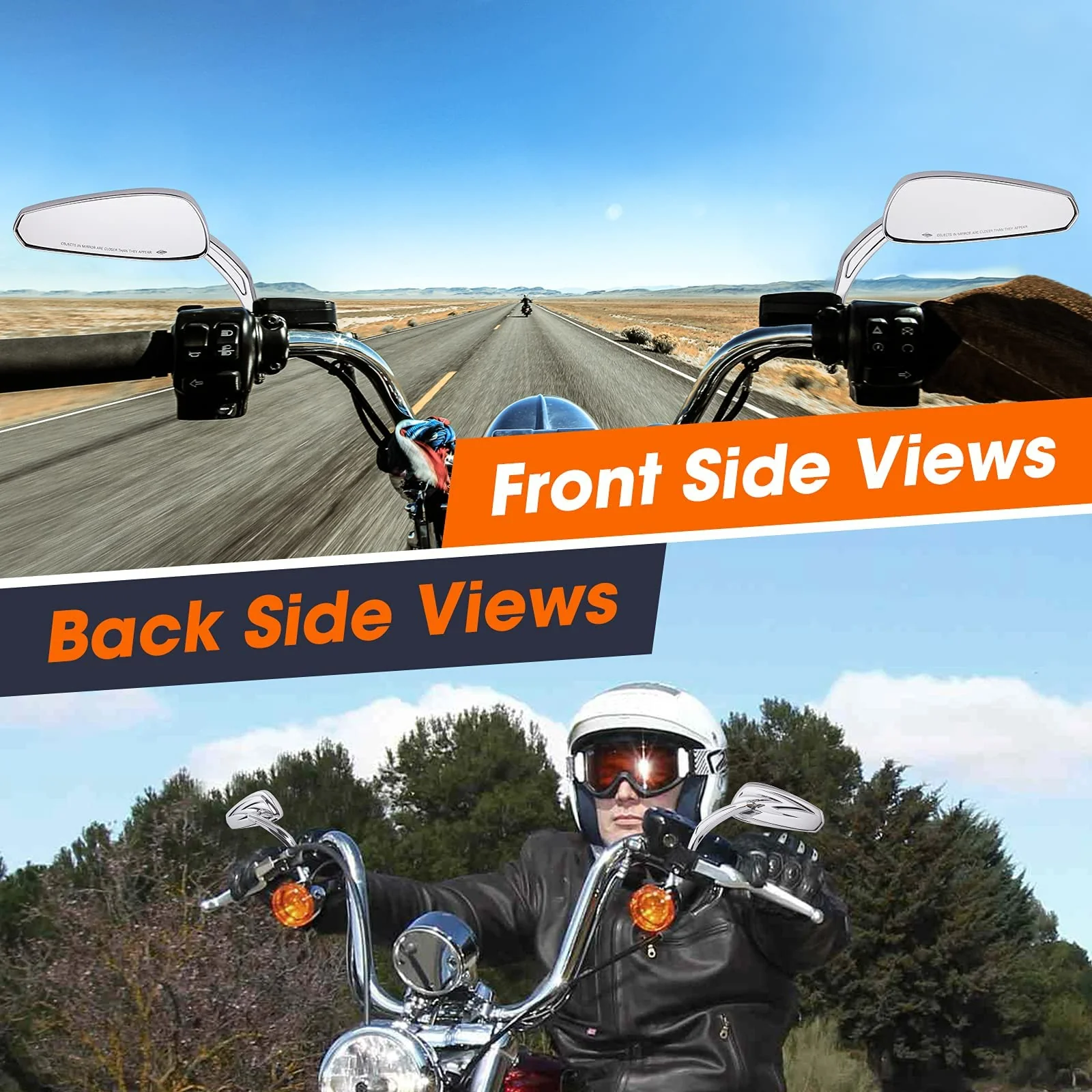 Long Stem Rear View Mirrors for Harley - Image 6