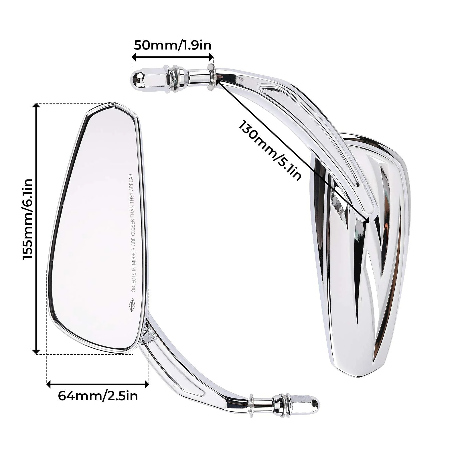 Long Stem Rear View Mirrors for Harley - Image 7