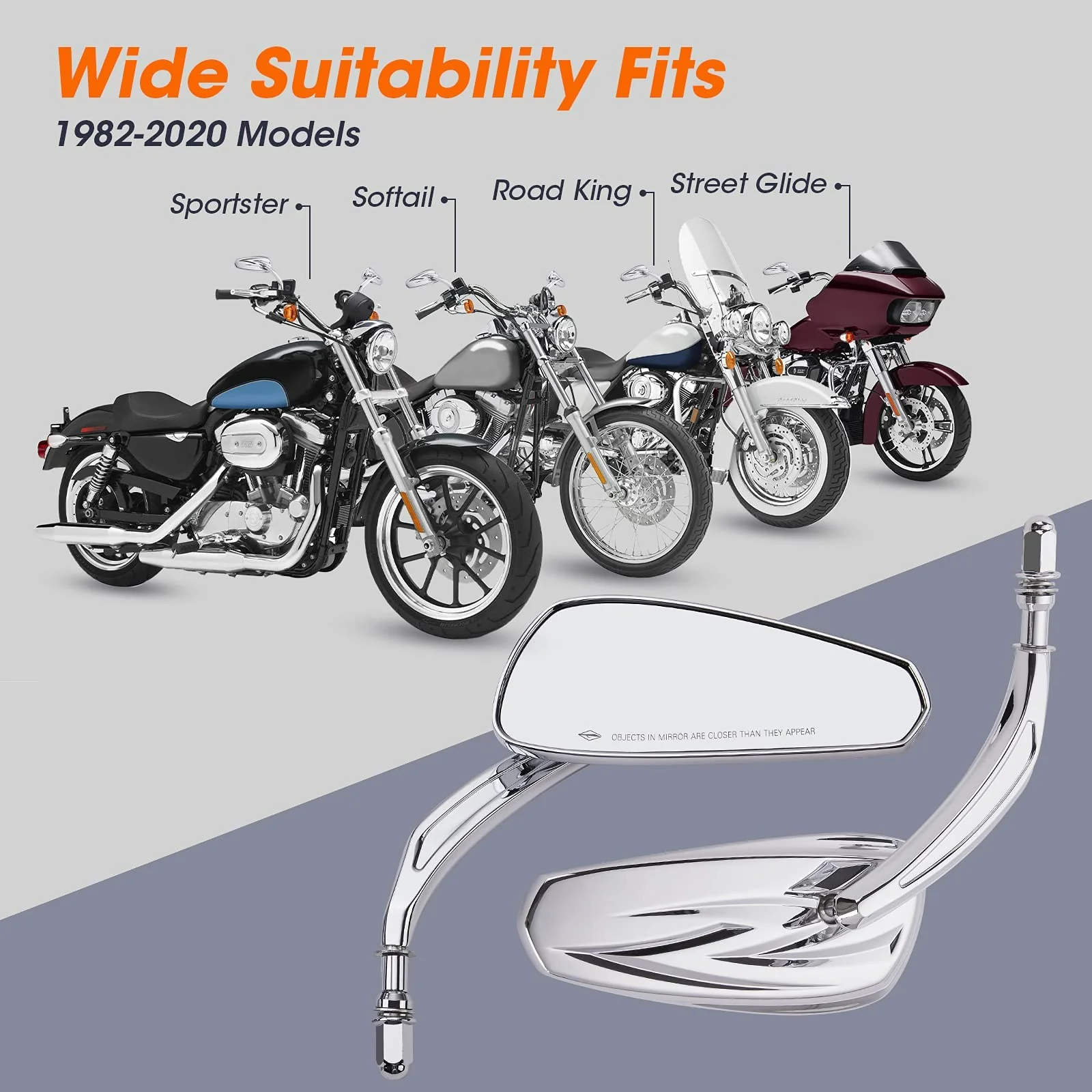 Long Stem Rear View Mirrors for Harley - Image 8