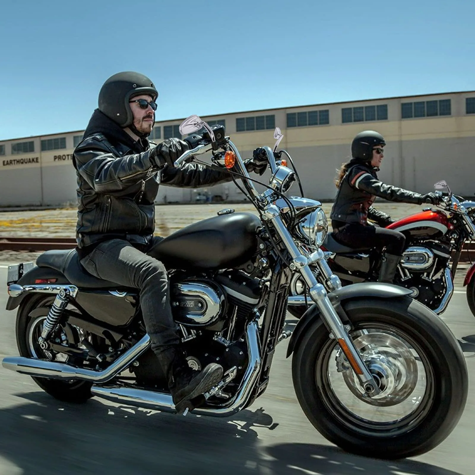 Long Stem Rear View Mirrors for Harley - Image 9