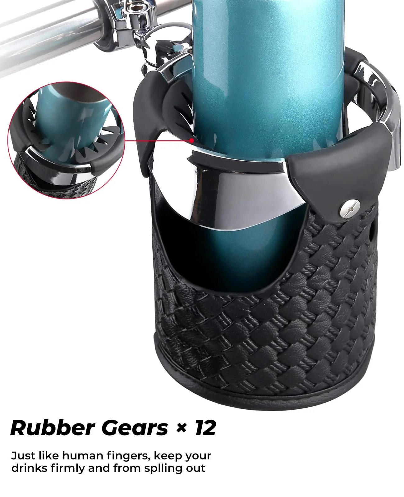 Motorcycle Handlebar Leather Cup Holders for Harley - Image 3