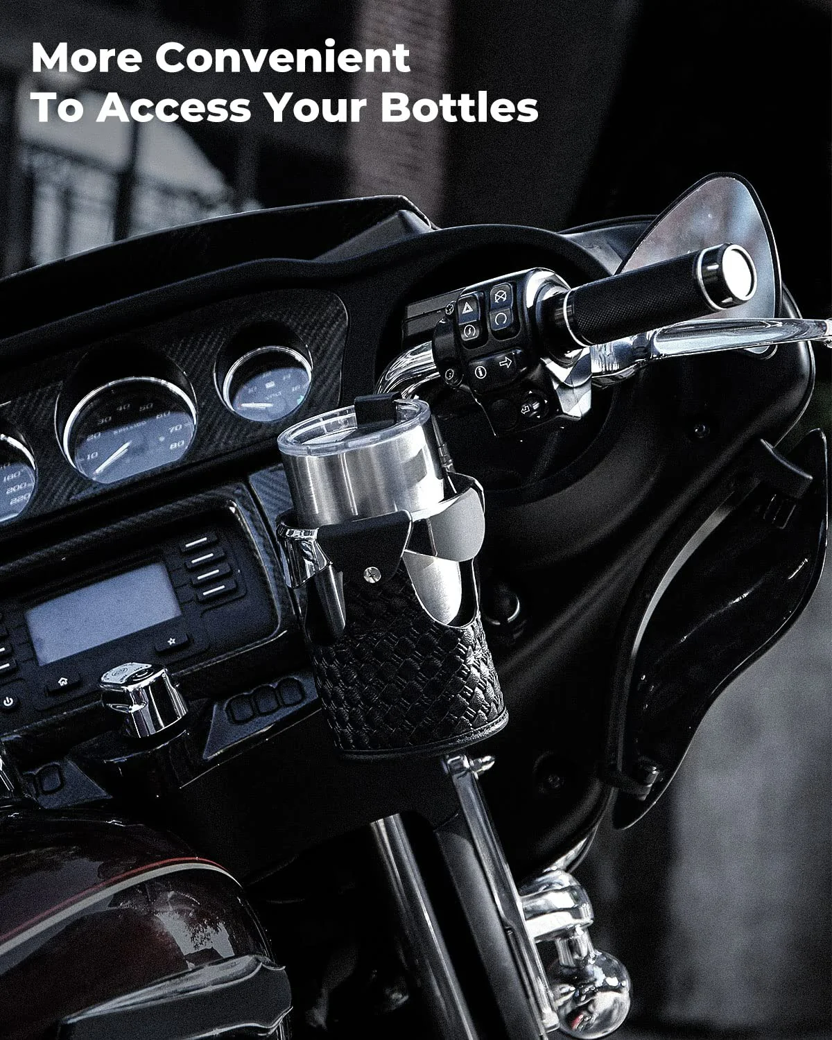 Motorcycle Handlebar Leather Cup Holders for Harley - Image 7