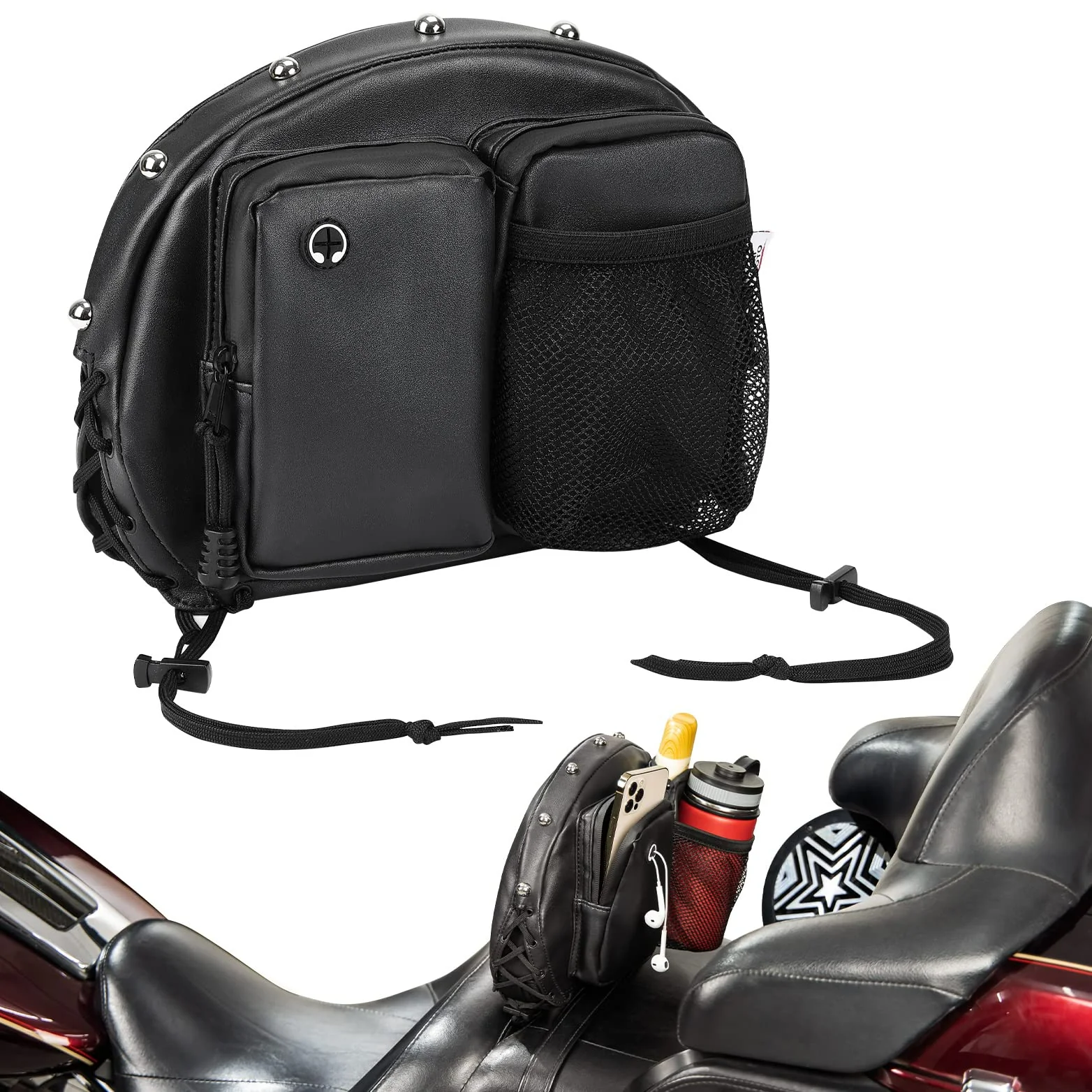 Motorcycle Rider Backrest Organizer Kit for Road Glide Touring Softail