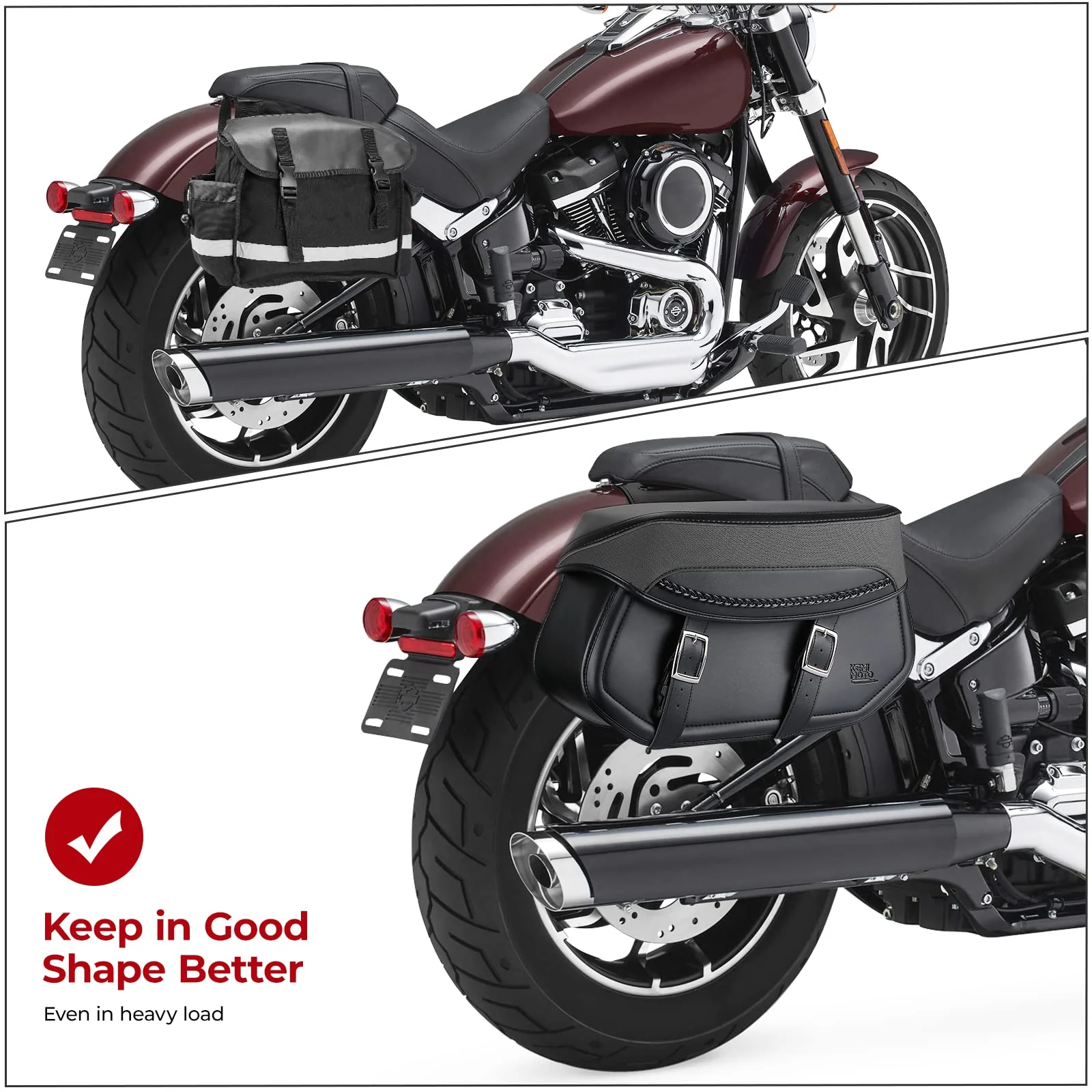 Motorcycle Synthetic Leather Saddlebags for Harley - Image 4