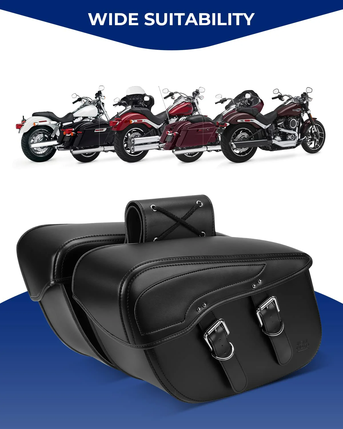 34L Motorcycle Synthetic Leather Saddlebag for Harley - Image 4