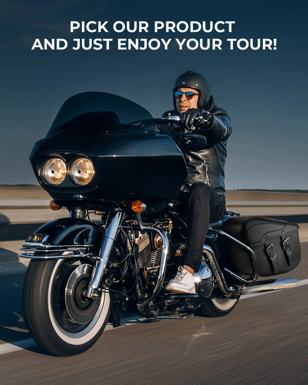 34L Motorcycle Synthetic Leather Saddlebag for Harley - Image 5