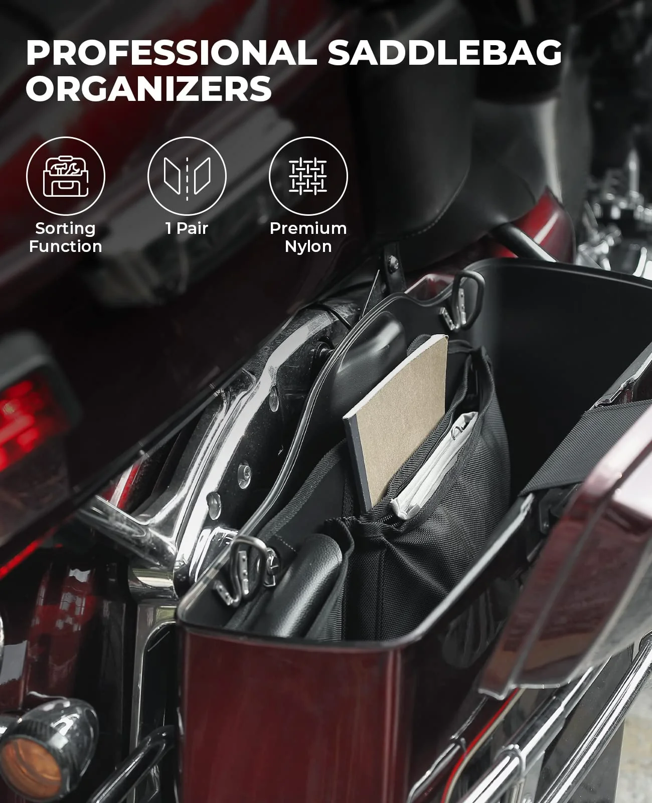 Saddlebag Organizers 2 Pack for Harley - Image 2
