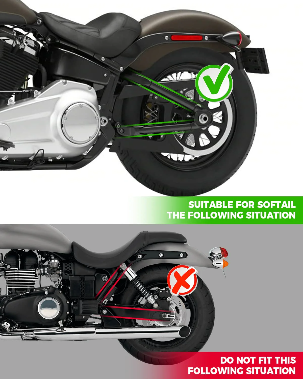 Synthetic Leather Swing Arm Bags Left Side for Harley - Image 4
