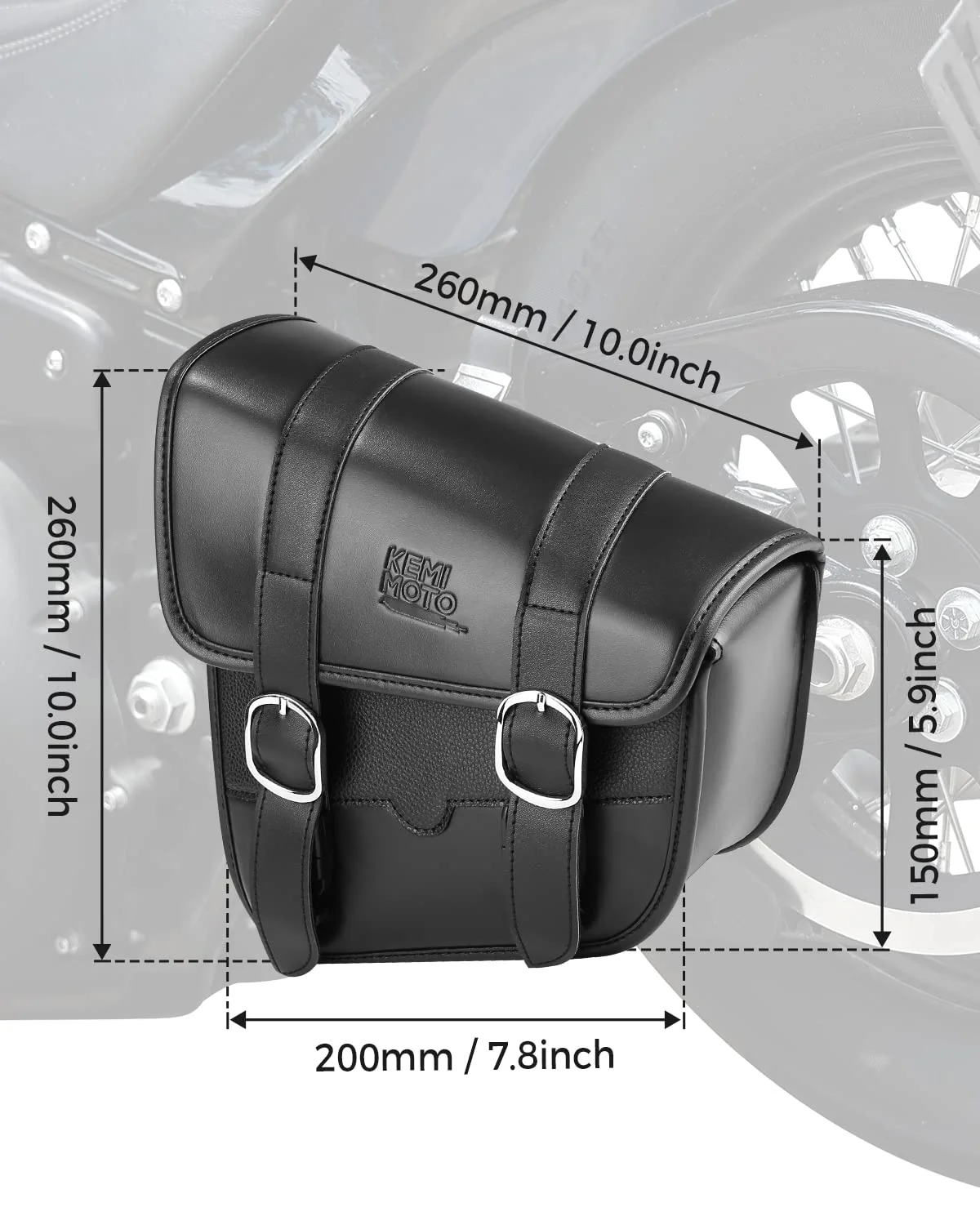 Synthetic Leather Swing Arm Bags Left Side for Harley - Image 6