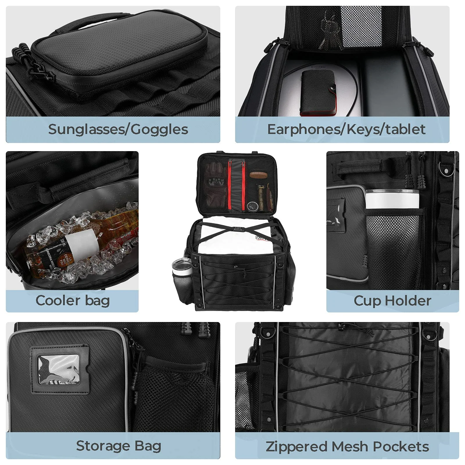 Travel Luggage Tail Bag for Sportster, Dyna, Softail, Road King, Road Glide - Image 3