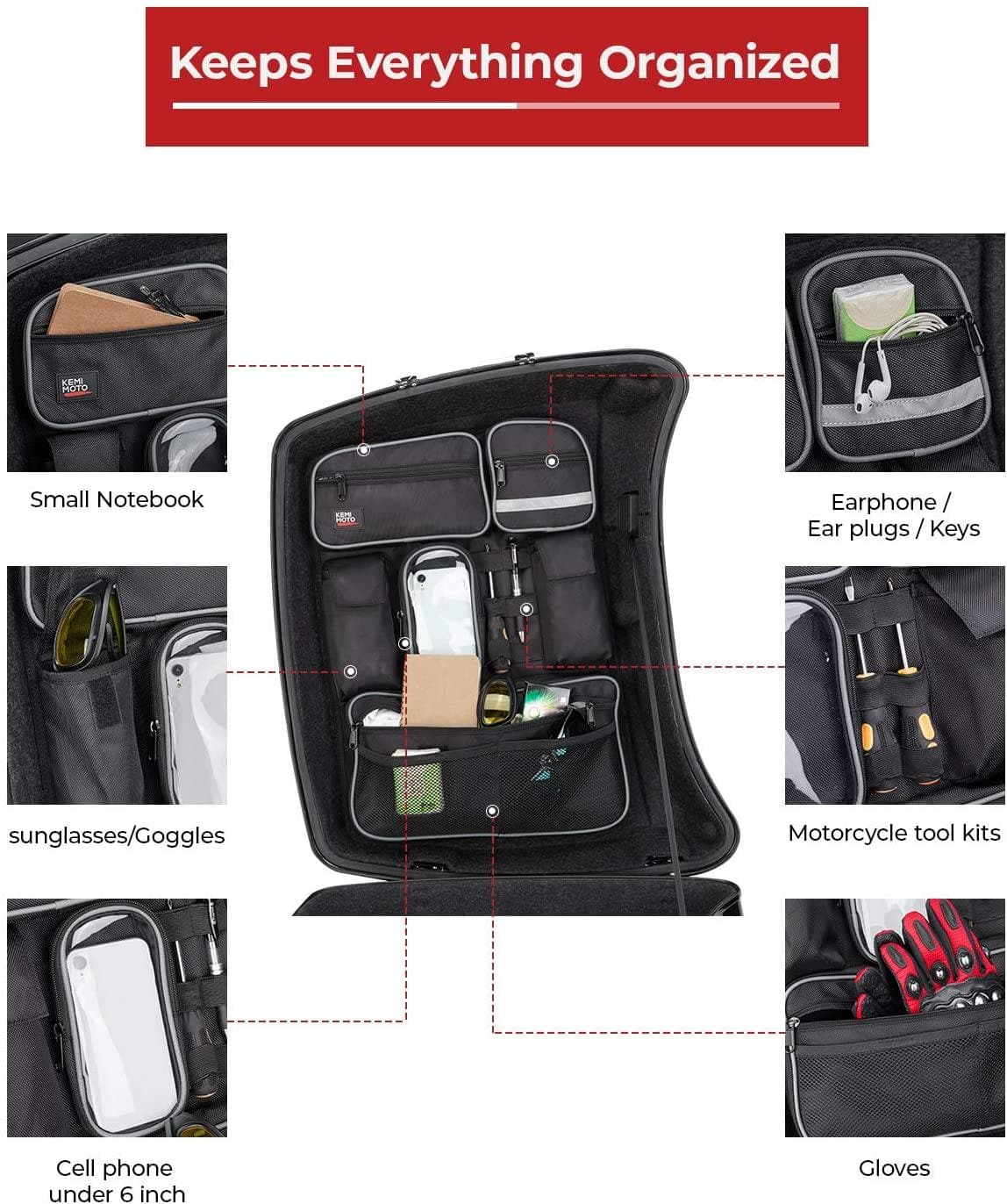 Tour Pack Lid Organizer for Electra Glide Street Glide Touring - Image 2