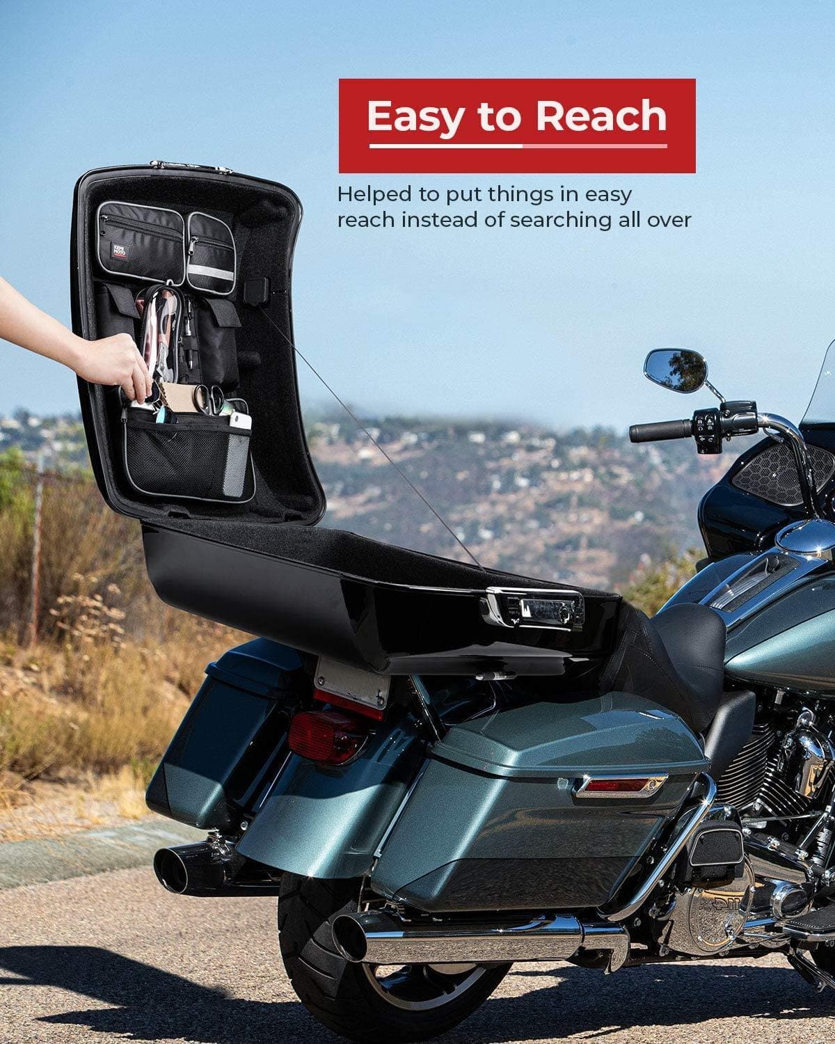 Tour Pack Lid Organizer for Electra Glide Street Glide Touring - Image 5
