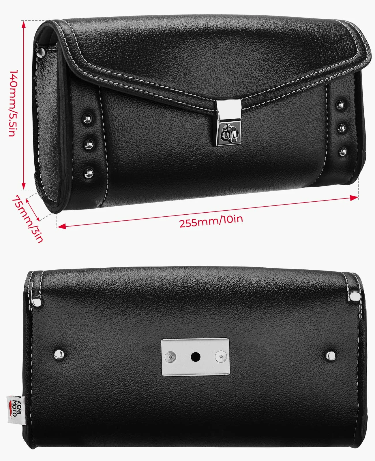 Motorcycle Windshield Bag Windscreen Studded Pouch for Road King - Image 5