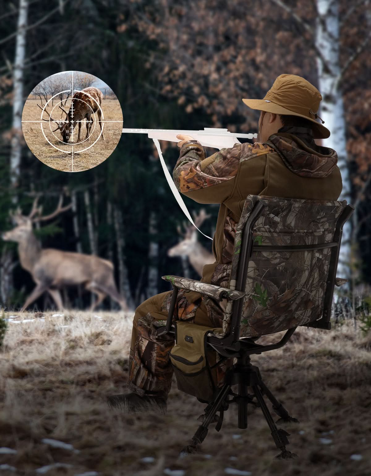 Heated Hunting Blind Chair 360 Degree Silent Swivel with 20000mAh Battery - Image 6