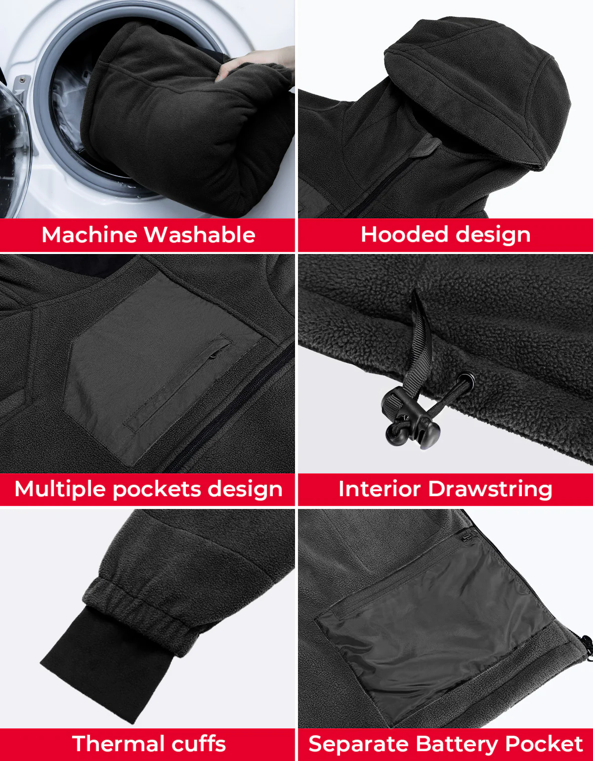 Heated Jacket with 12V 20000mAh Battery Pack - Image 5