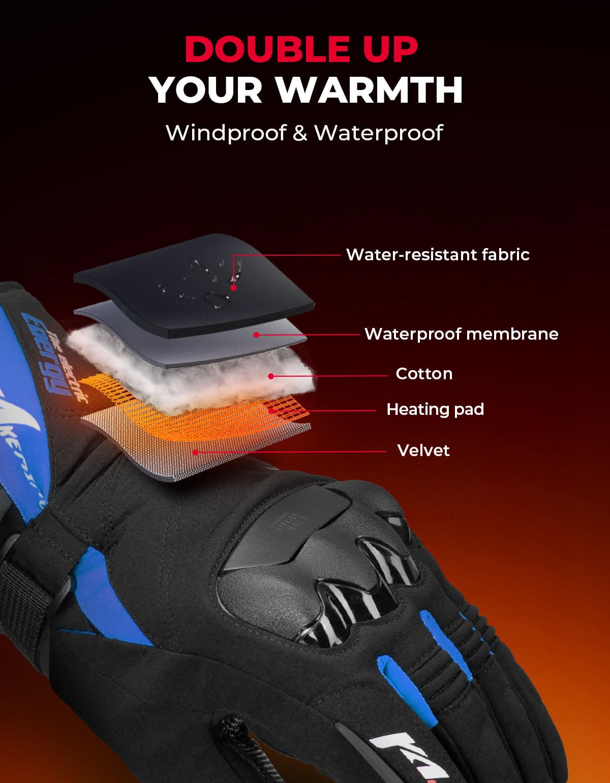 Heated Motorcycle Gloves 2025 with Protective Shields and Battery - Image 13
