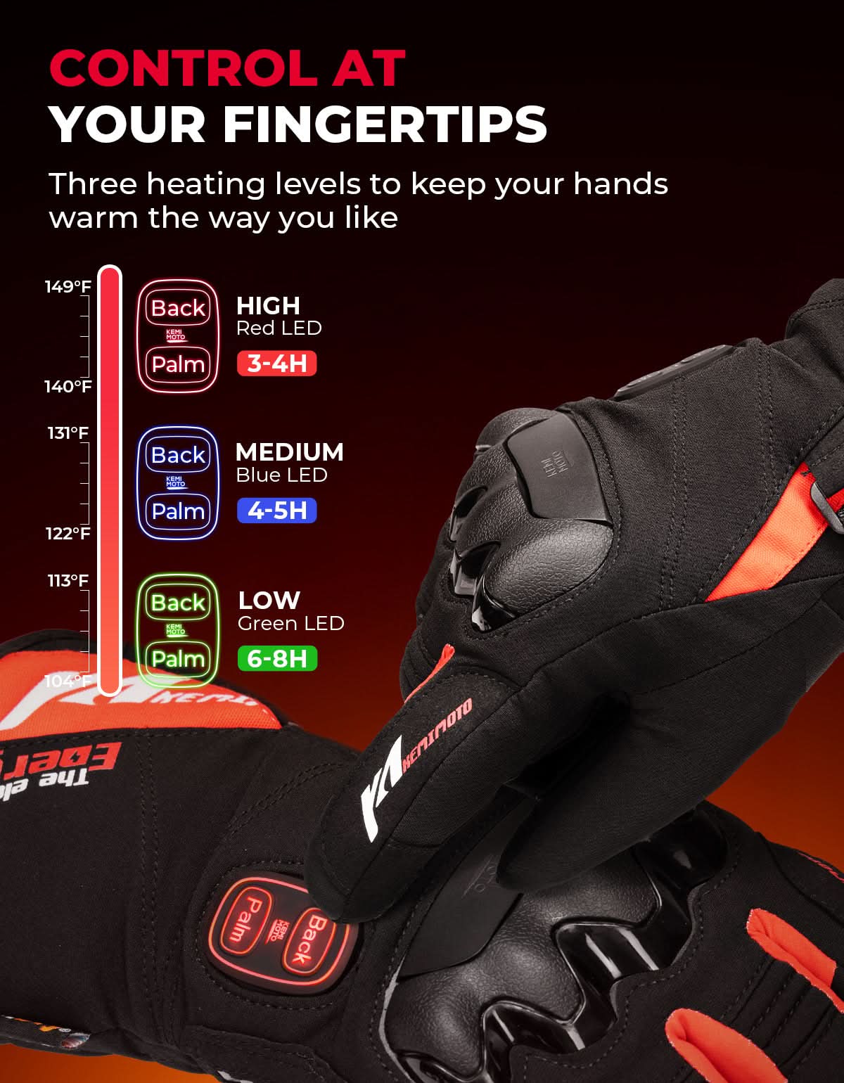 Heated Motorcycle Gloves 2025 with Protective Shields and Battery - Image 18