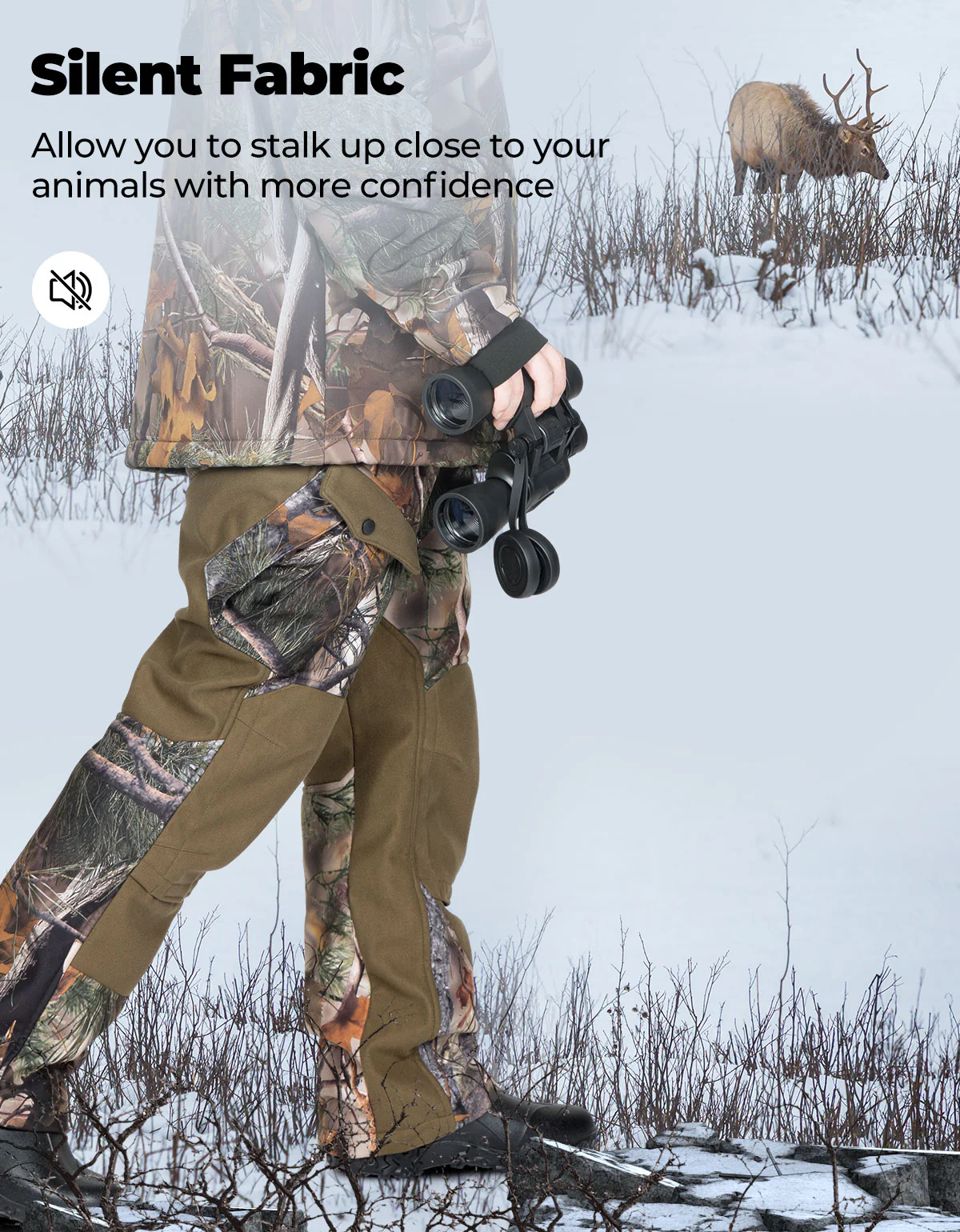 Heated Pants Padded Knees Design for Hunting Hiking Camping - Image 2