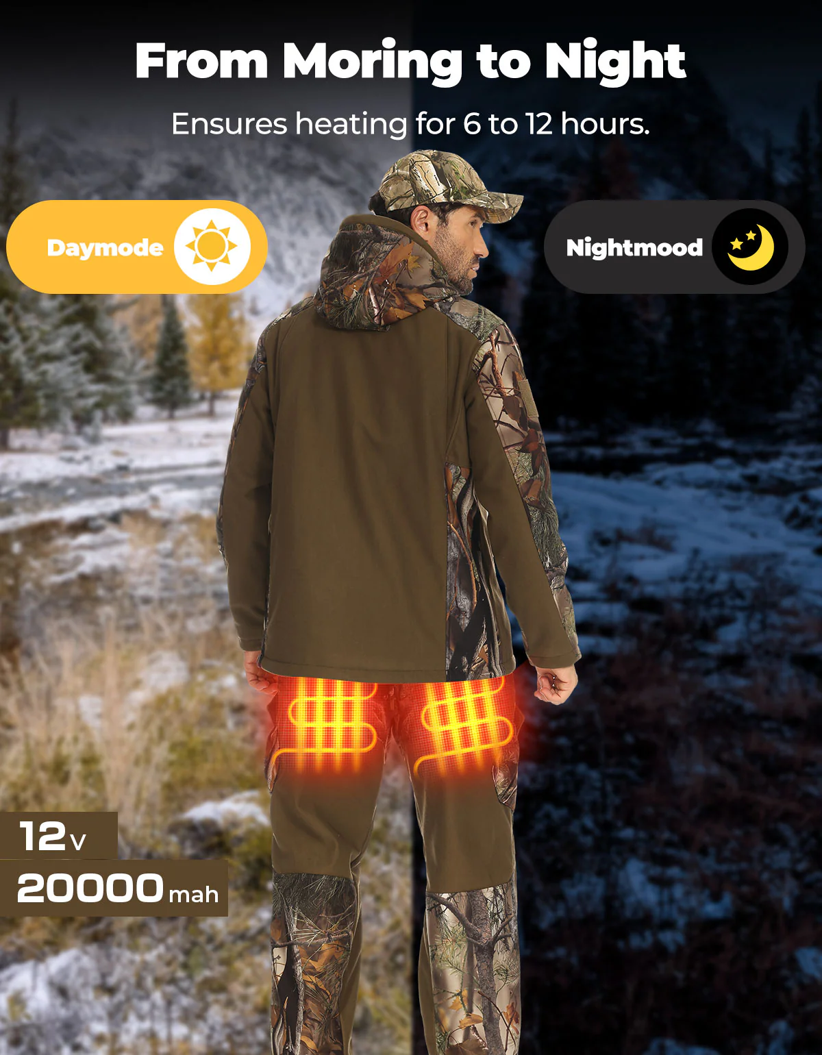 Heated Pants Padded Knees Design for Hunting Hiking Camping - Image 5