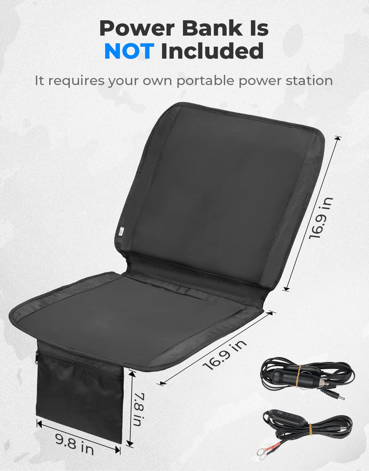 Heated Seat Cushion 3 Mode Adjustable Fast Heating Foldable Chair Pad for Indoor and Outdoor Use - Image 3