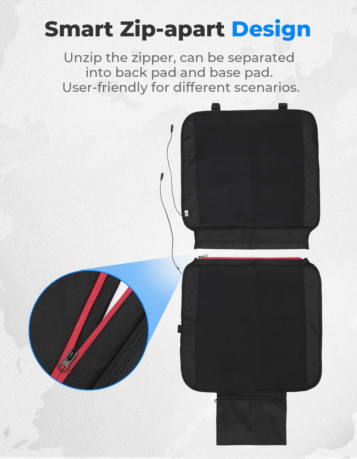 Heated Seat Cushion 3 Mode Adjustable Fast Heating Foldable Chair Pad for Indoor and Outdoor Use - Image 6