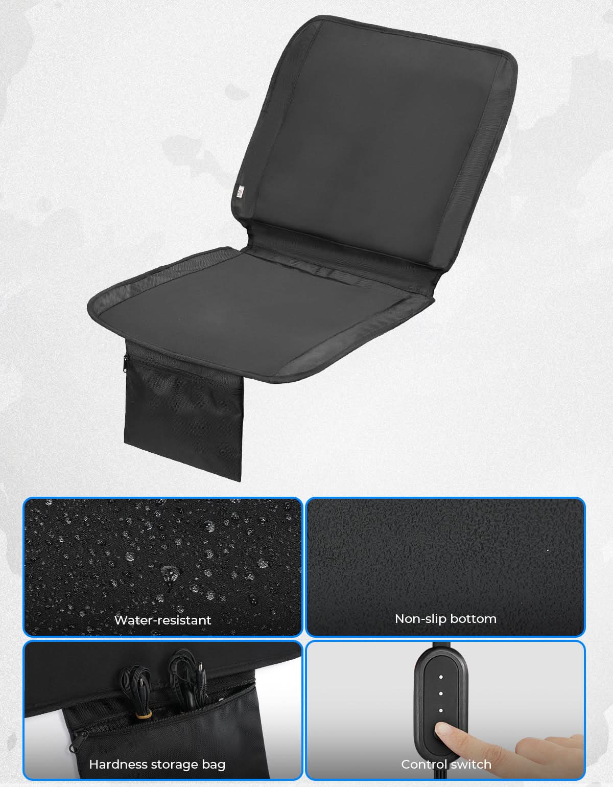 Heated Seat Cushion 3 Mode Adjustable Fast Heating Foldable Chair Pad for Indoor and Outdoor Use - Image 7