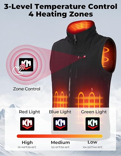 Men's Heated Vest by APP Temp Control for Skiing Hiking Hunting - Image 3