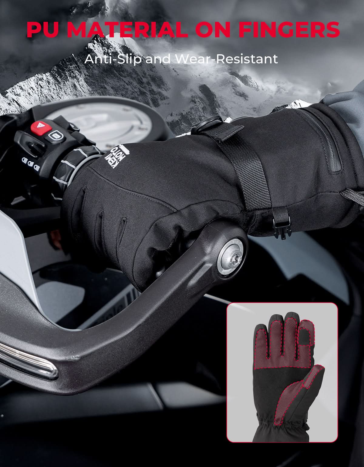 Heated Motorcycle Gloves Men Women 7.4V Battery Waterproof Touchscreen - Image 7