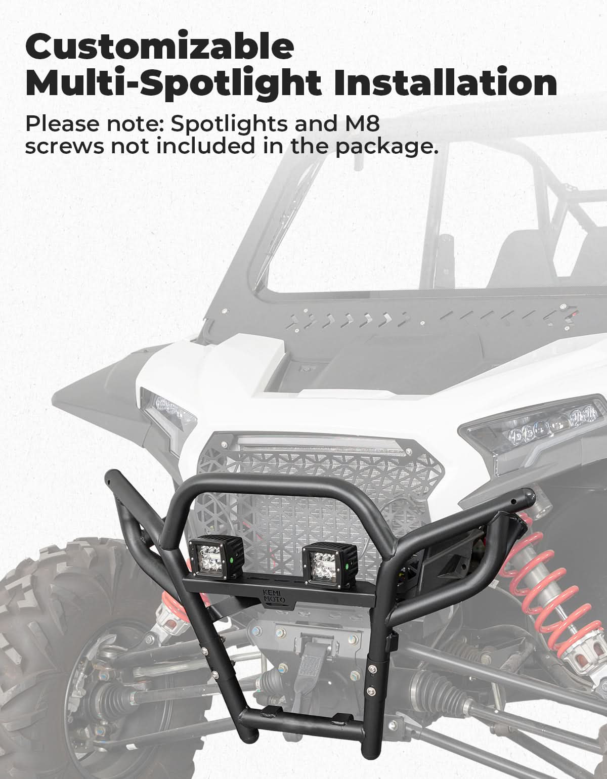 Heavy Duty Steel Front Bumper for Polaris RZR XP 1000/ XP 4 1000 2024-2025 - Image 4