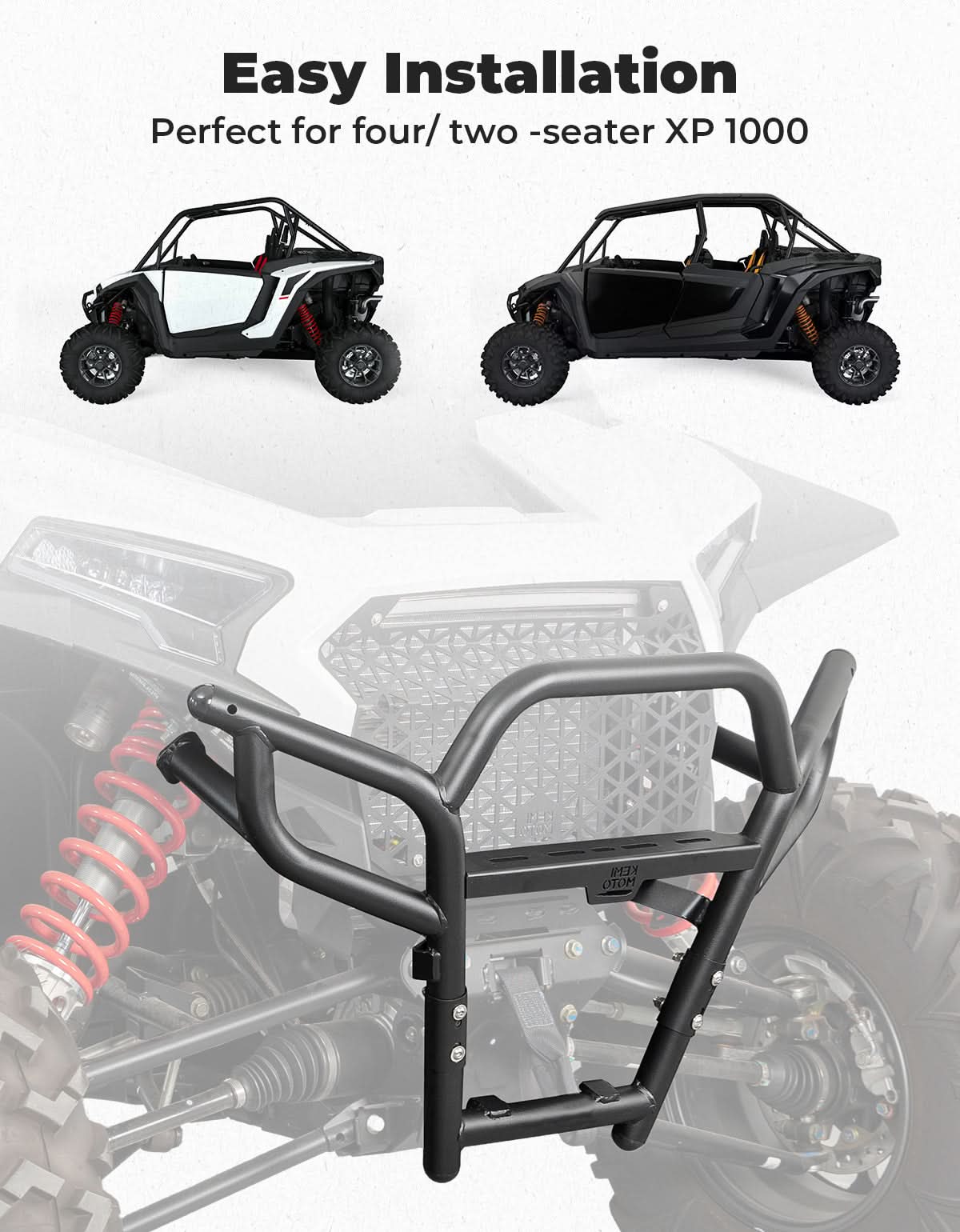 Heavy Duty Steel Front Bumper for Polaris RZR XP 1000/ XP 4 1000 2024-2025 - Image 5