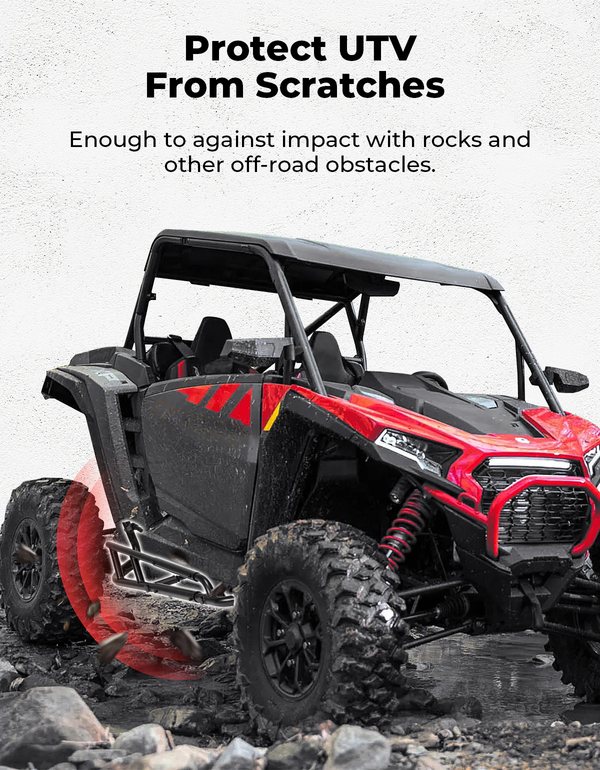 Heavy Duty Steel Nerf Bars Rock Sliders for Polaris RZR XP 1000/ XP 4 1000 2024-2025, 2-Seat - Image 2
