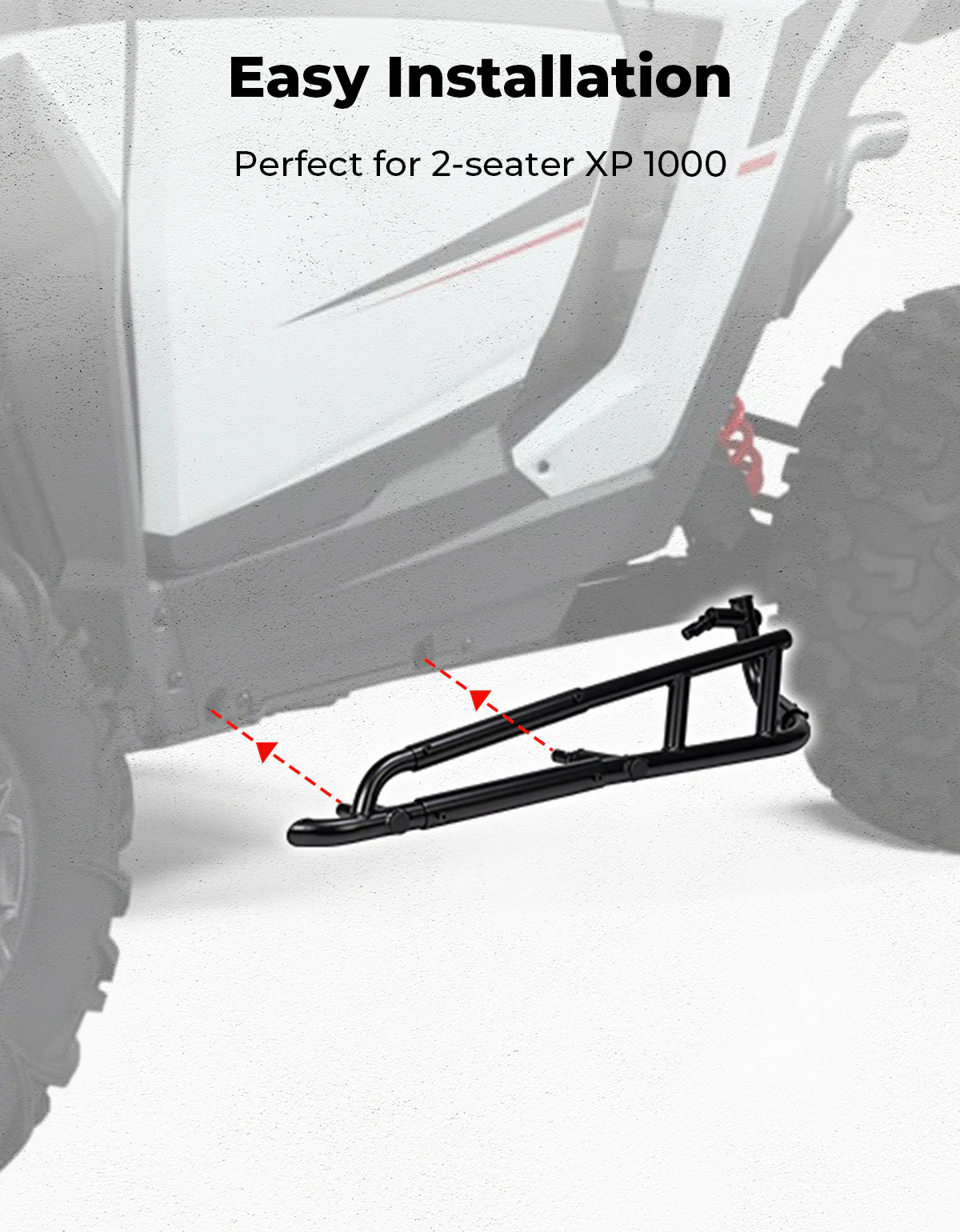 Heavy Duty Steel Nerf Bars Rock Sliders for Polaris RZR XP 1000/ XP 4 1000 2024-2025, 2-Seat - Image 5