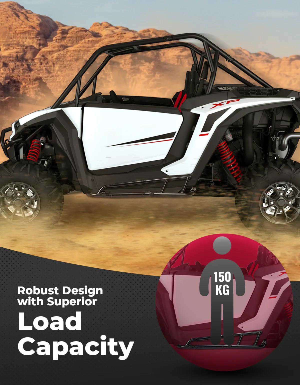 Heavy Duty Steel Nerf Bars Rock Sliders for Polaris RZR XP 1000/ XP 4 1000 2024-2025, 2-Seat - Image 7