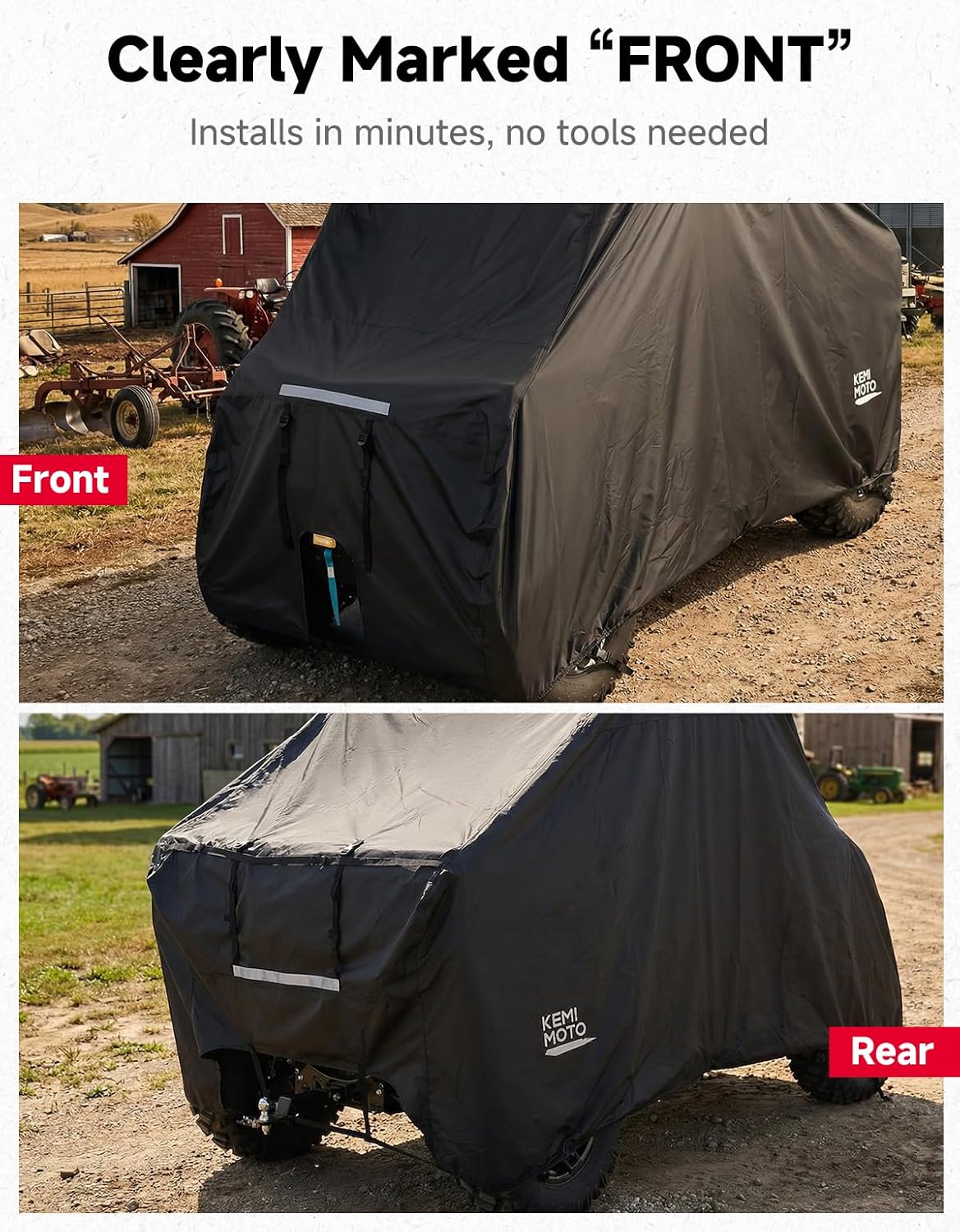 Heavy-Duty Waterproof UTV Cover for Polaris RZR XP 1000, Can-Am Defender, CFMOTO ZFORCE – 2 Seater - Image 5