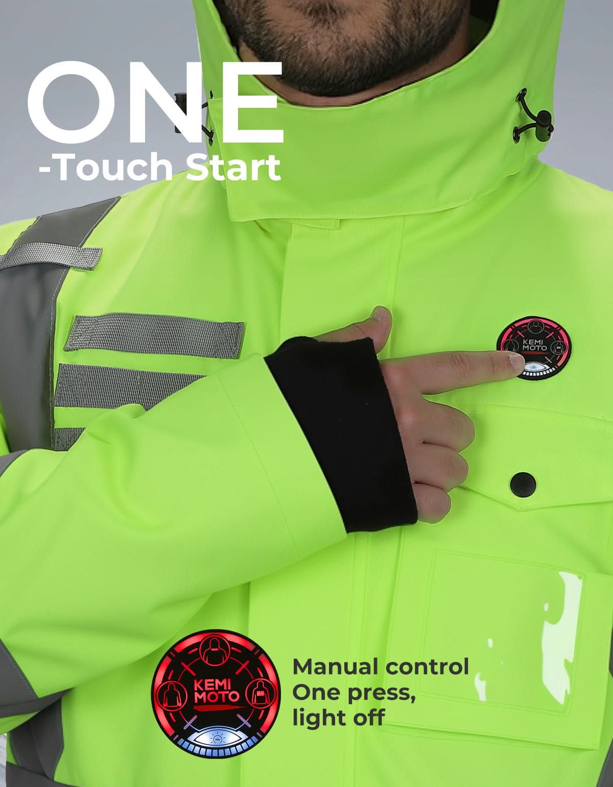Men’s Heated Safety Jacket with Battery Waterproof Hi-Vis Winter Workwear - Image 5