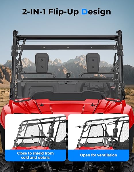UTV 2-IN-1 Flip Windshield for Honda Pioneer 700 / 700-4 - Image 2