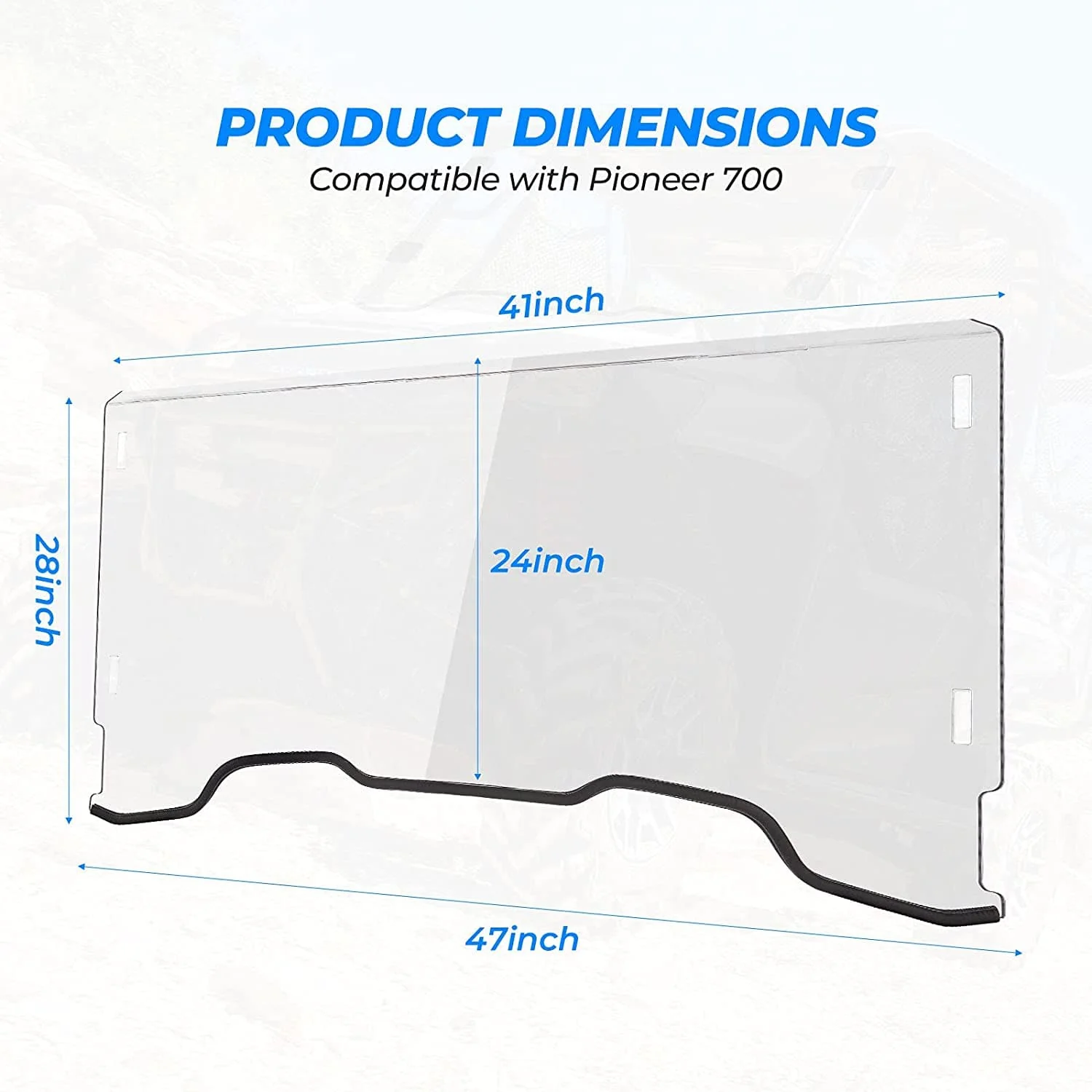 Front Windshield Polycarbonate for Pioneer 700/ 700-4 (2014-2025) - Image 7