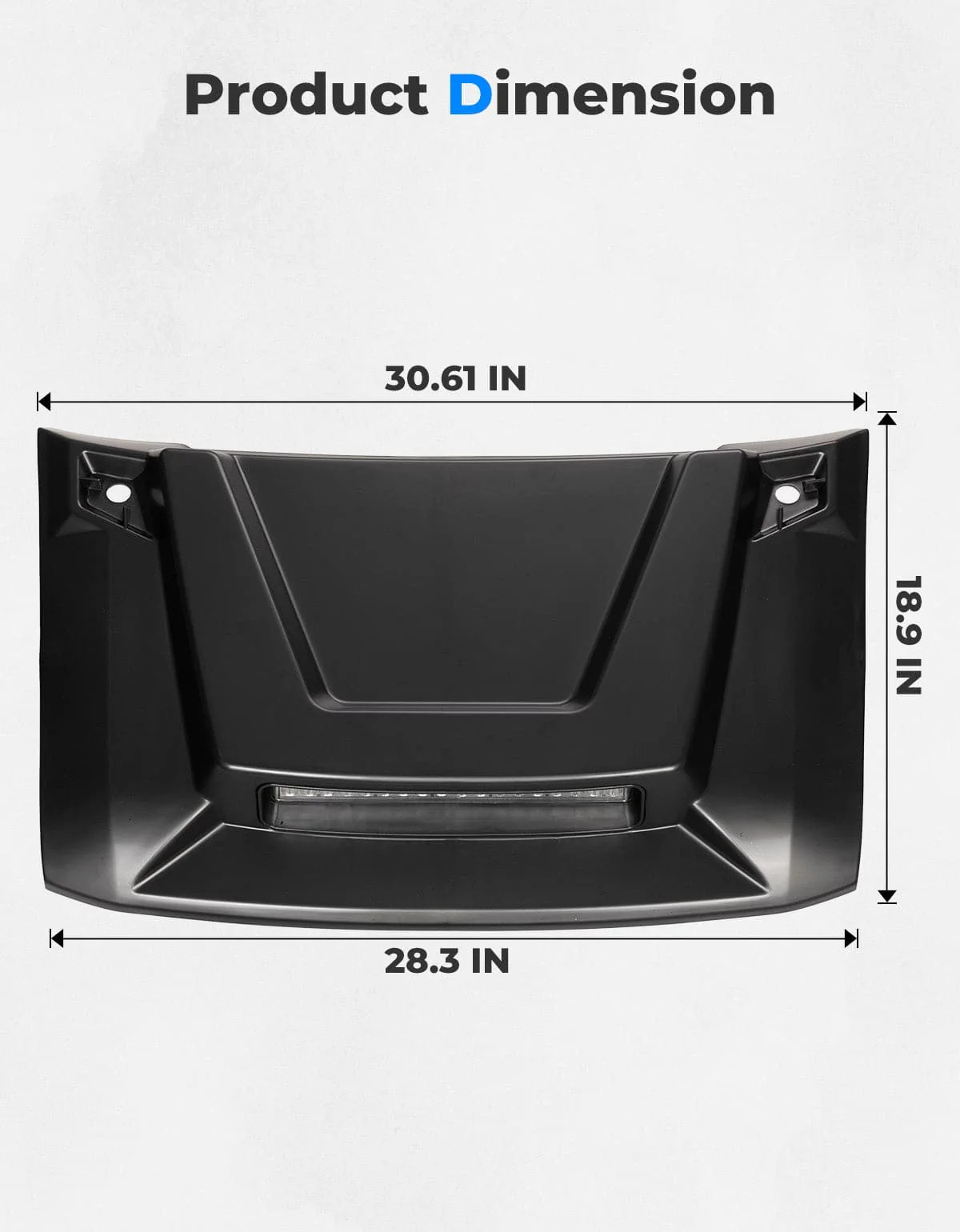 Hood Scoop with LED Spot Light for Polaris Ranger XP 1000/ Crew - Image 6