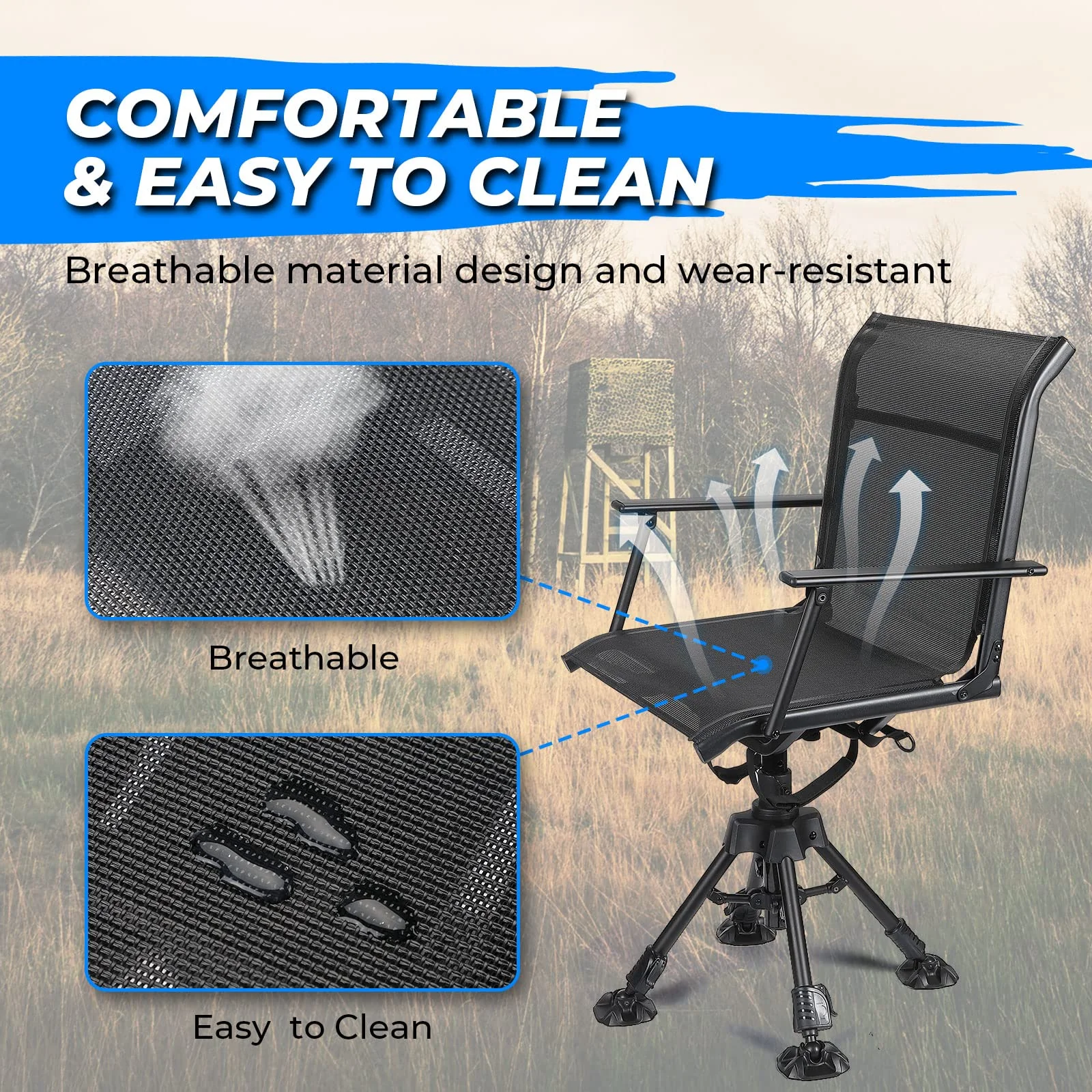 360 Degree Silent Swivel Blind Hunting Chair - Image 6