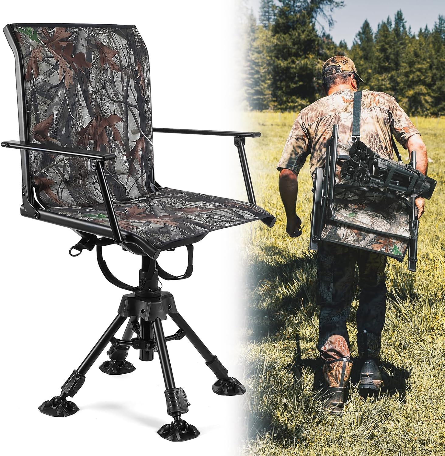 360 Degree Silent Swivel Blind Hunting Chair - Image 9