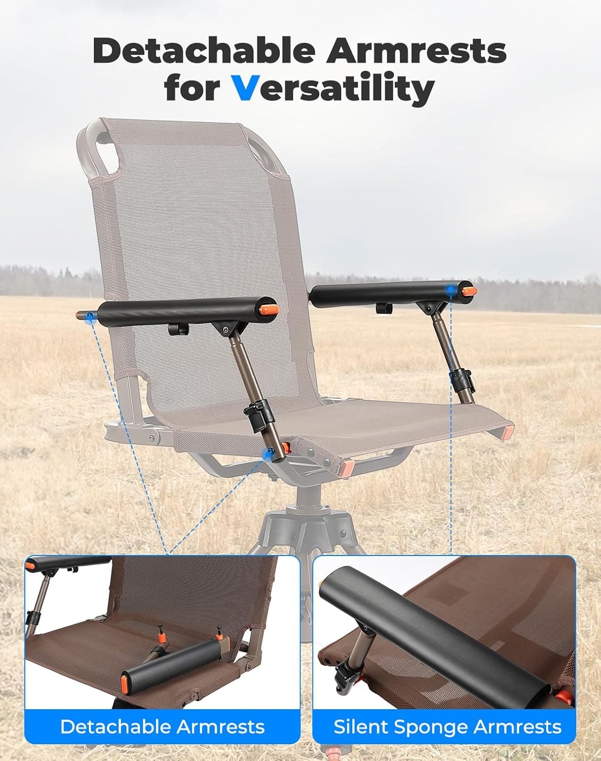 Hunting Chair 360 Degree Silent Swivel Folding Chair - Image 6