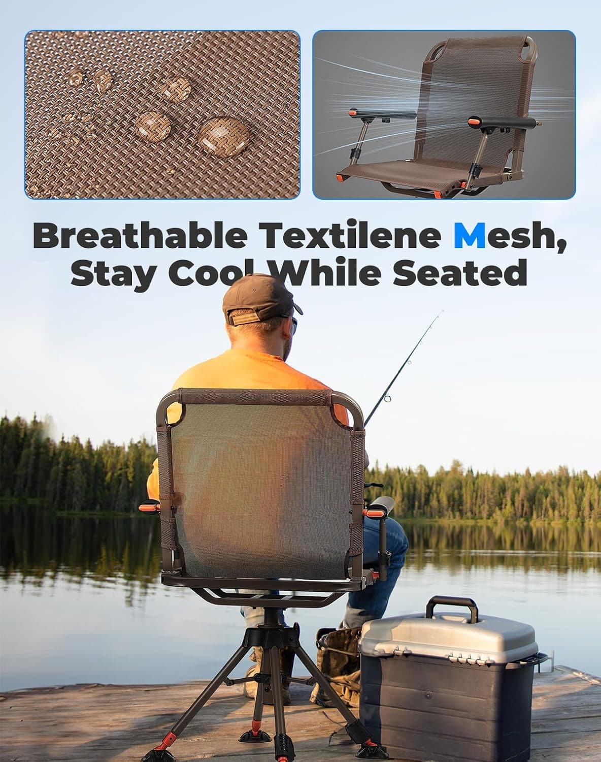 Hunting Chair 360 Degree Silent Swivel Folding Chair - Image 7