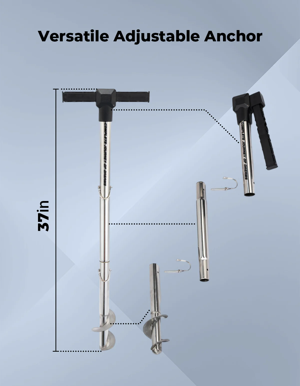 Jet Ski Anchor Shallow Water Anchor Pole for Kayak Pontoon - Image 7